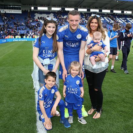 Ella Vardy’s father, Jamie Vardy, with his family.